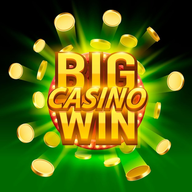 Big win casino signboard, game banner design . Vector illustration