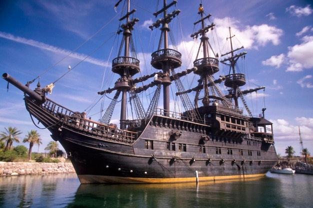 Big wooden pirate ship