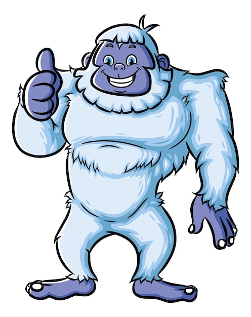 The big yeti is giving a thumb up and smiling