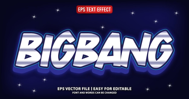 bigbang editable text effect vector