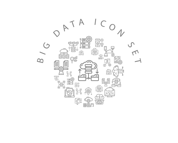 Bigdata icon set design