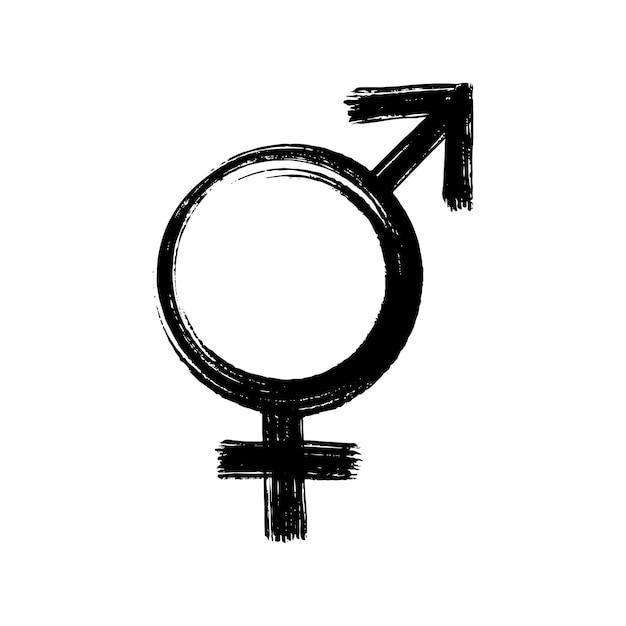 Bigender symbol. Black ink. Vector illustration