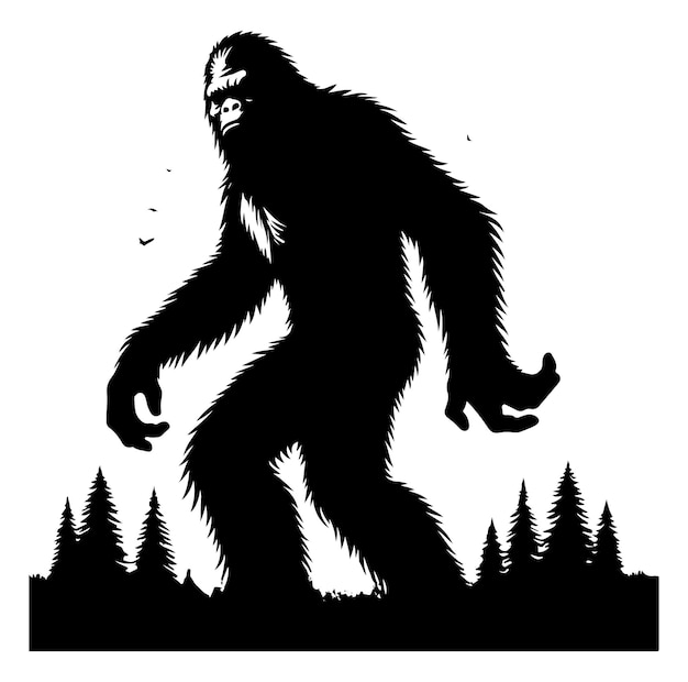 Bigfoot Silhouette Vector Illustration