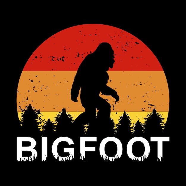 Bigfoot silhouettes Vector and bigfoot concept illustration Bigfoot t shirt design