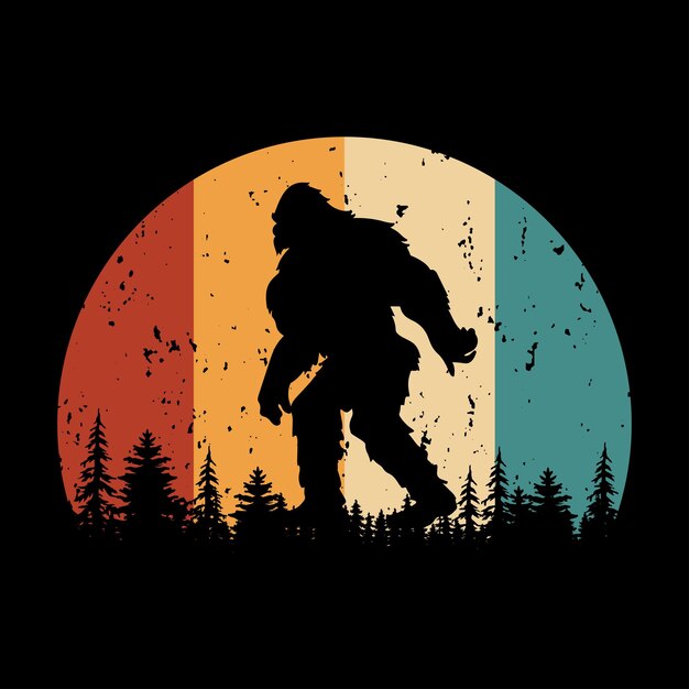 Vector bigfoot silhouettes vector and bigfoot concept illustration