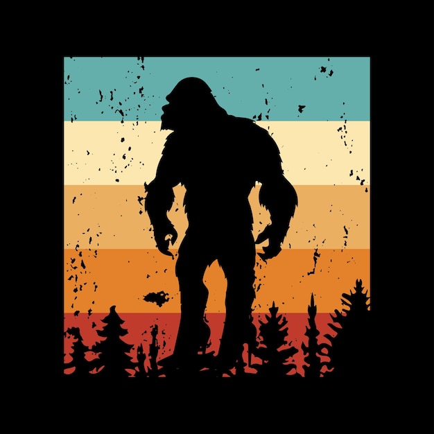 Vector bigfoot silhouettes vector and bigfoot concept illustration