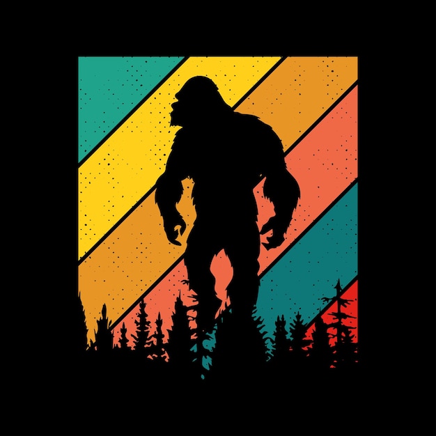 Vector bigfoot silhouettes vector and bigfoot concept illustration