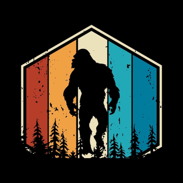 Vector bigfoot silhouettes vector and bigfoot concept illustration