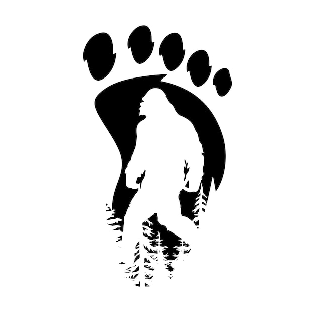 Bigfoot silhouettes vector and bigfoot concept illustration