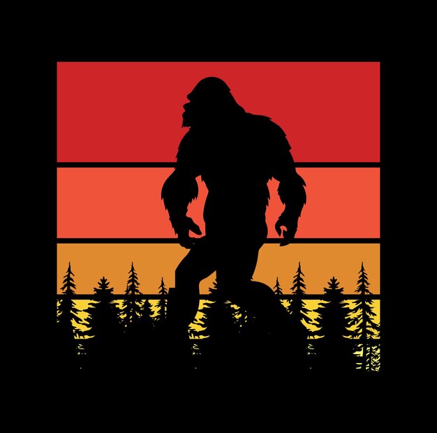 Vector bigfoot silhouettes vector and bigfoot concept illustration