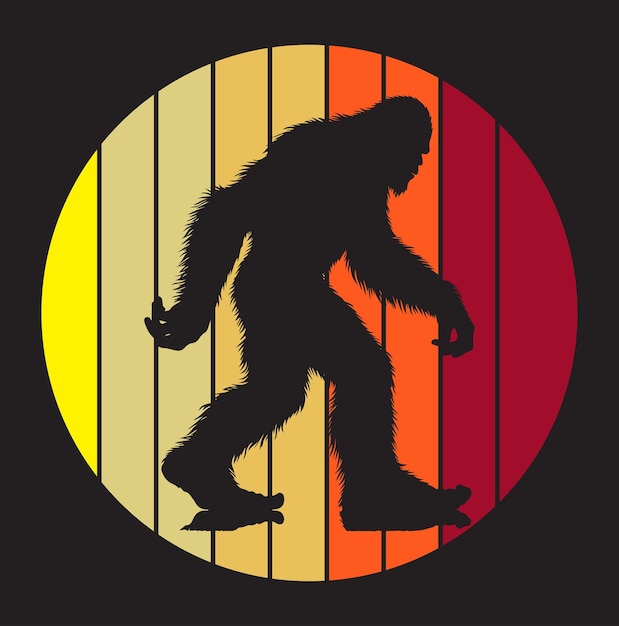 Bigfoot silhouettes vector and bigfoot concept illustration