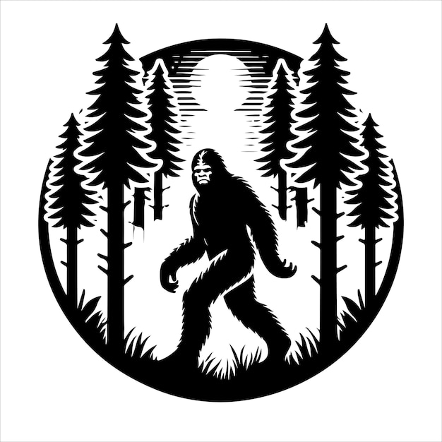 Vector bigfoot silhouettes vector and bigfoot concept