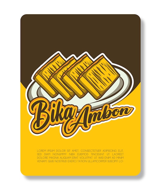 Bika Ambon Traditional Snack Indonesian Vector Design