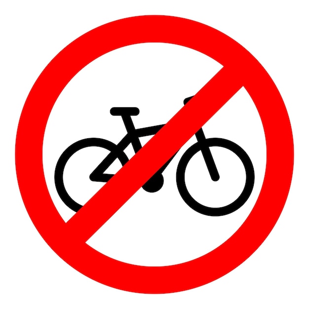 Bike ban sign Bycicle and bike isolated Banner prohibition stop and forbidden not allowed Vector illustration