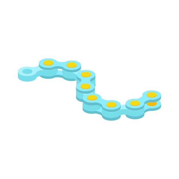 Bike chain icon in cartoon style on a white background