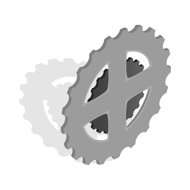 Bike chain star icon in isometric 3d style on a white background