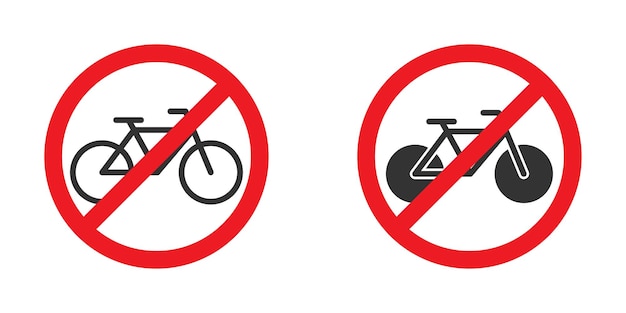 Bike forbidden icon No bicycle sign Vector illustration