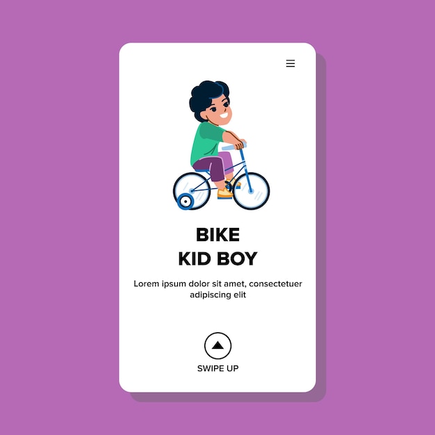 Bike kid boy vector