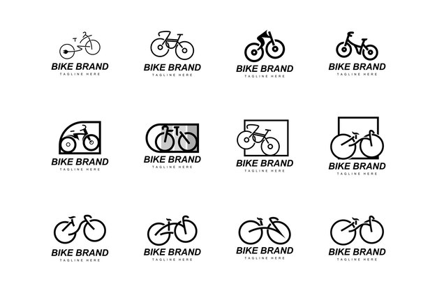 Bike Logo Bicycle Sport Branch Vector Simple Minimalist Transportation Design Template Silhouette