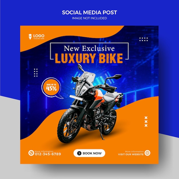 Bike, Motorcycle Sales banner social media post and motorcycle service Bike banner design