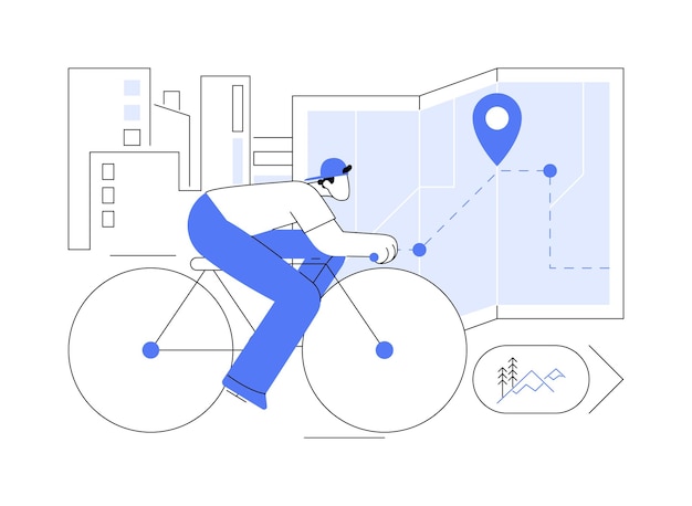 Bike paths network abstract concept vector illustration