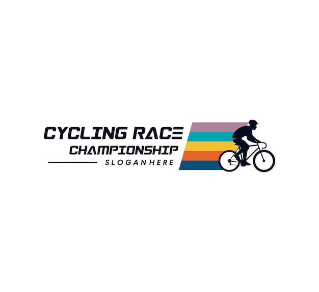 Bike race logo design template for championship