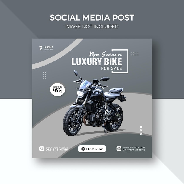 Bike social media instagram post and motorcycle ads design