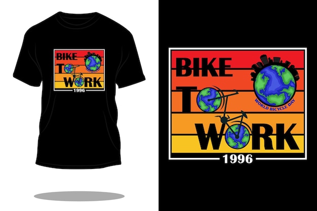 Bike to work retro t shirt design