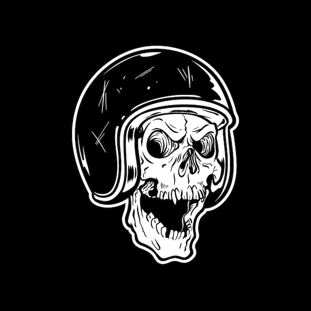 Biker helmet skull