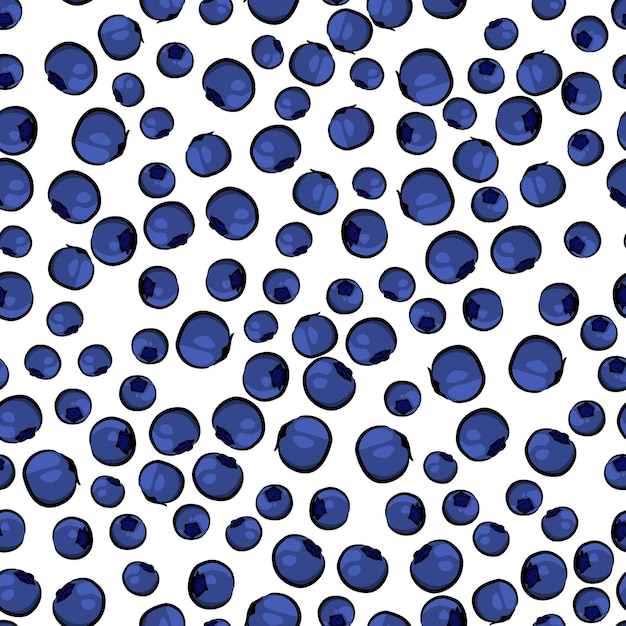 Bilberry seamless pattern, bilberry vector background.