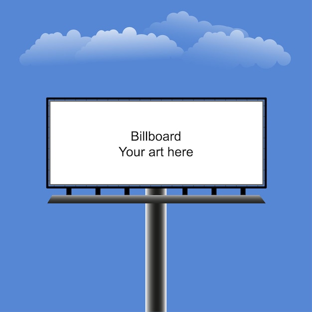 Vector billboard for advertisement with blue sky and clouds