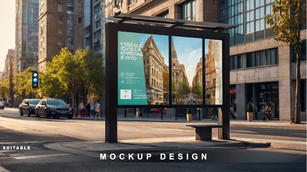 Vector a billboard for the company  s design is displayed on a city street