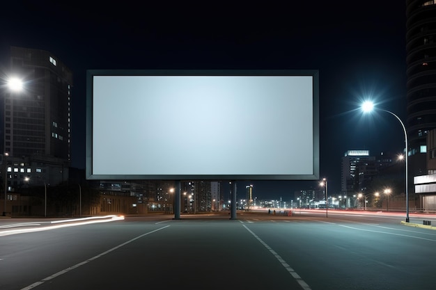 a billboard on the side of a road that says blank