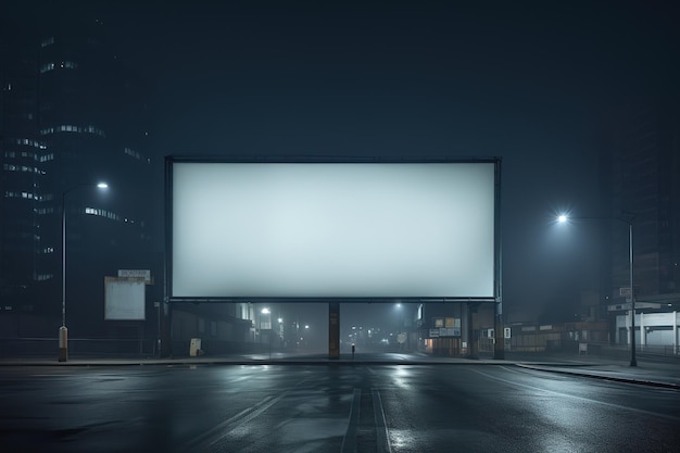 a billboard that is on a street with the word quot blank quot on it