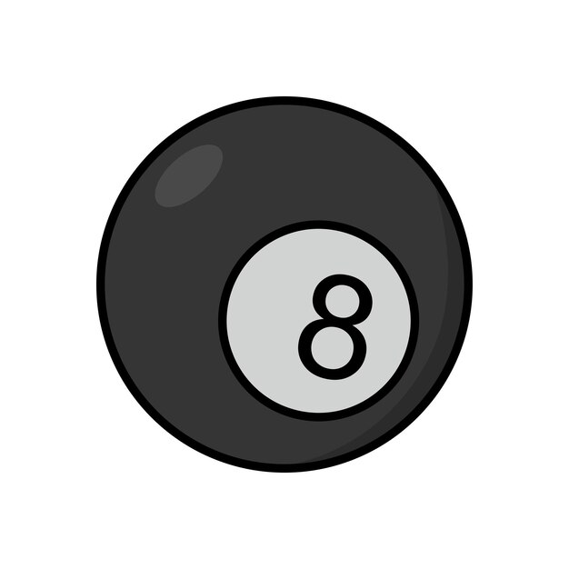 Vector billiard ball icon vector design template simple and clean