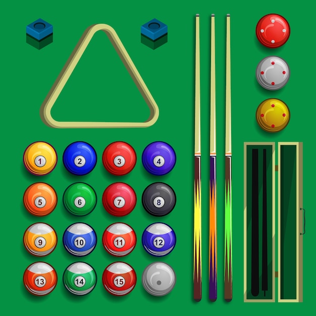 Vector billiard illustrations collection