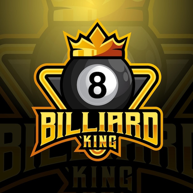 billiard king logo cartoon vector