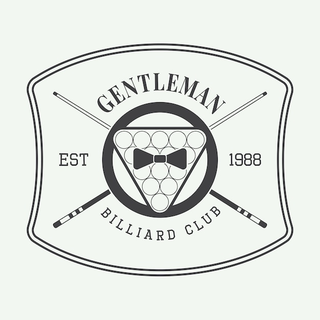 billiard label, emblem 