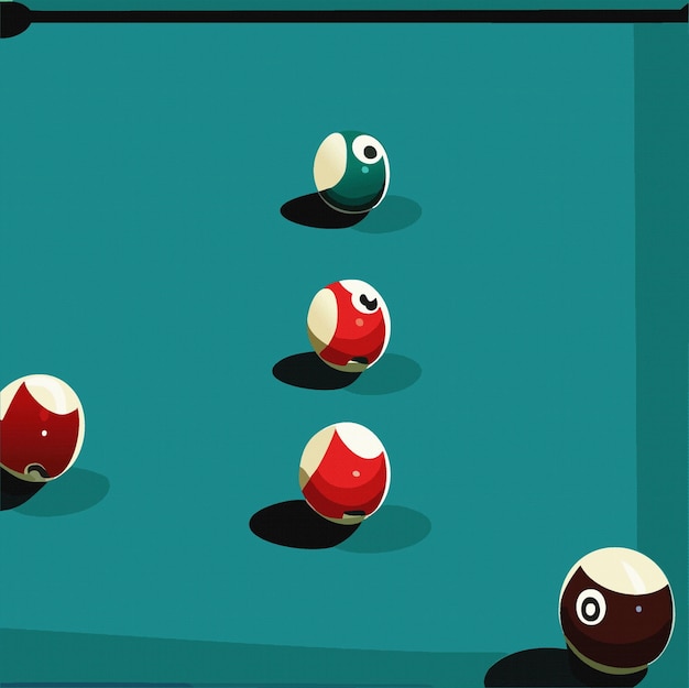 Vector billiard table with balls vector illustration