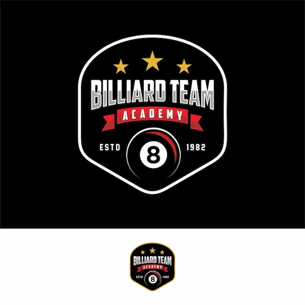 Billiards logo icon design sports badge template Vector illustration