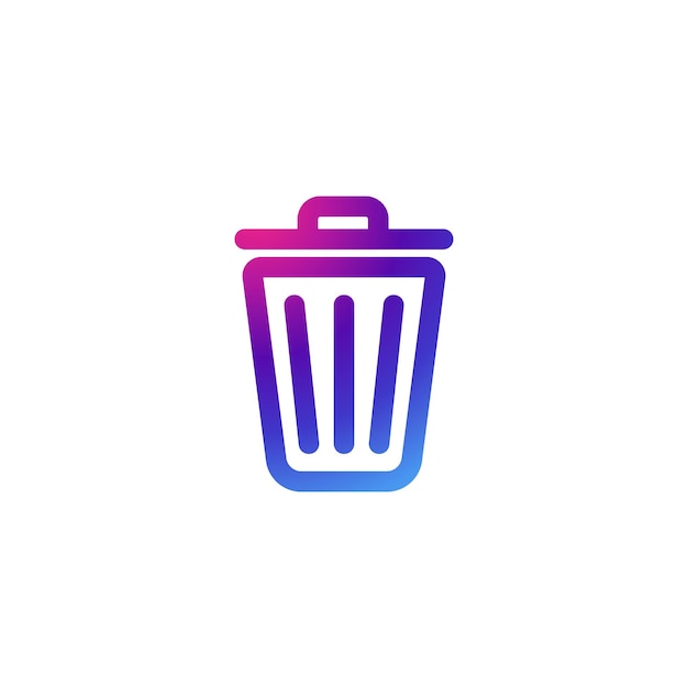 Bin icon with purple gradient effect