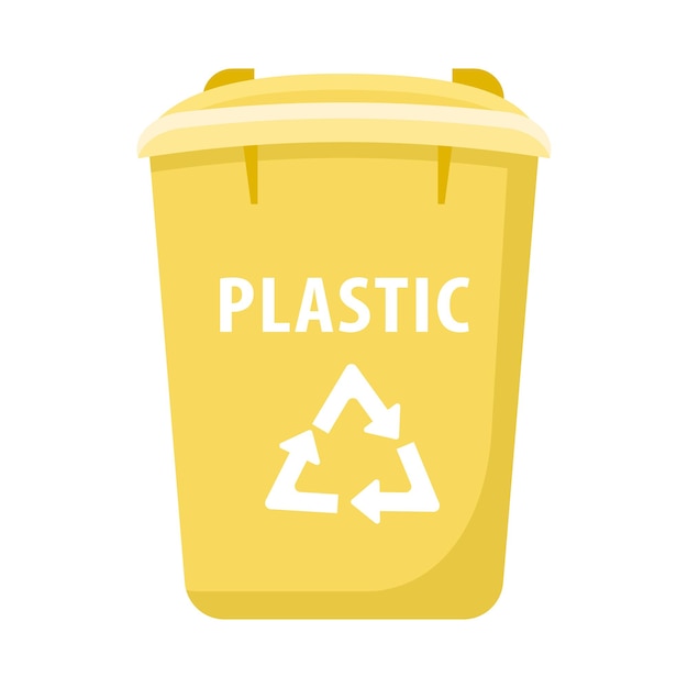 Bin for plastic waste semi flat color vector object