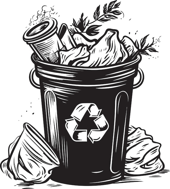 Vector bin symbol illustration redefining waste disposal waste bin vector art beauty in cleanliness