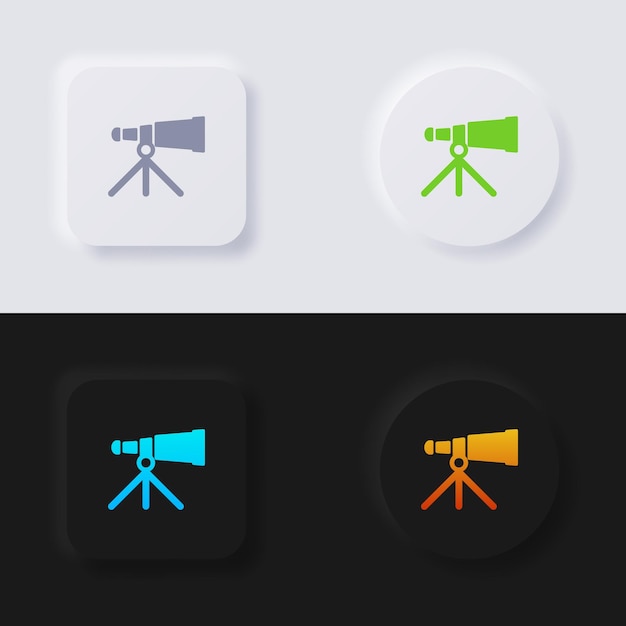 Binoculars icon set Multicolor neumorphism button soft UI Design for Web design Application UI and more Icon set Button Vector