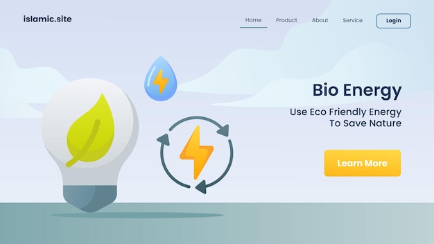 Bio energy to use energy friendly to save nature for website template landing homepage flat isolated background vector design illustration