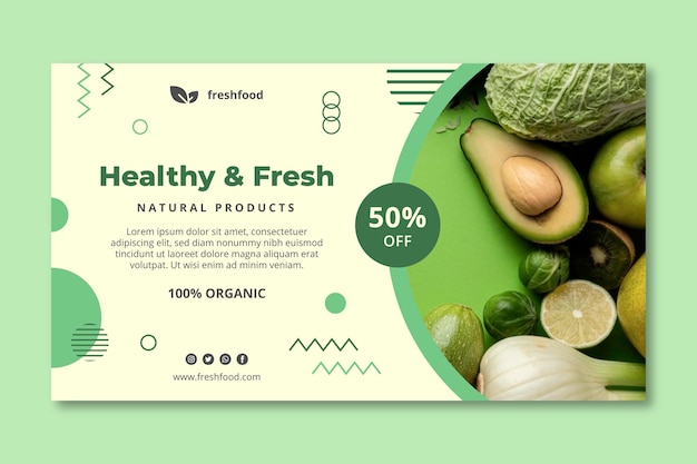 Bio and healthy food banner