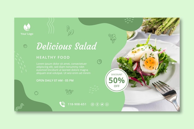 Bio and healthy food horizontal banner