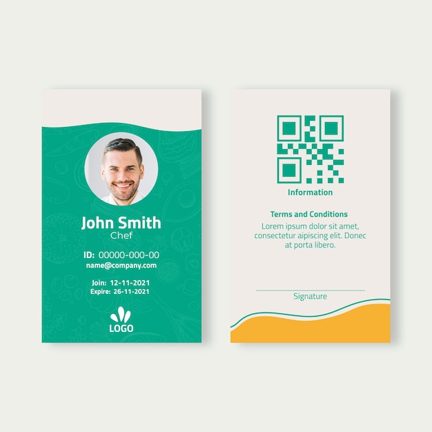 Bio and healthy food id card template