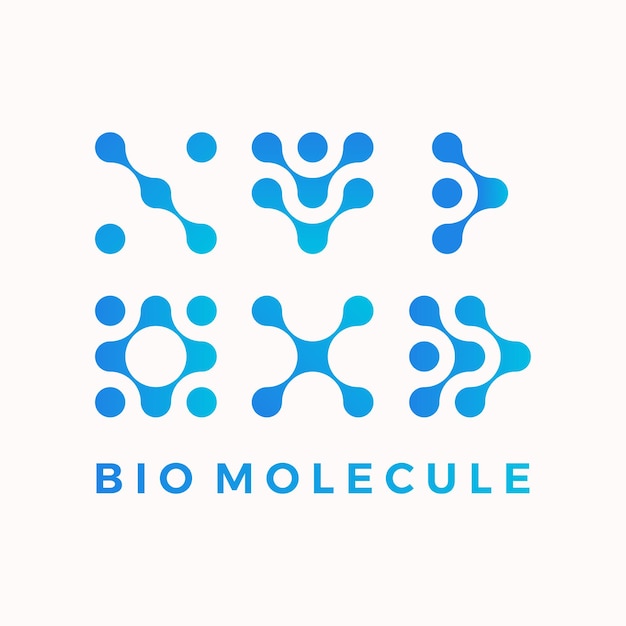 Bio molecule atom DNA Logo design icon template