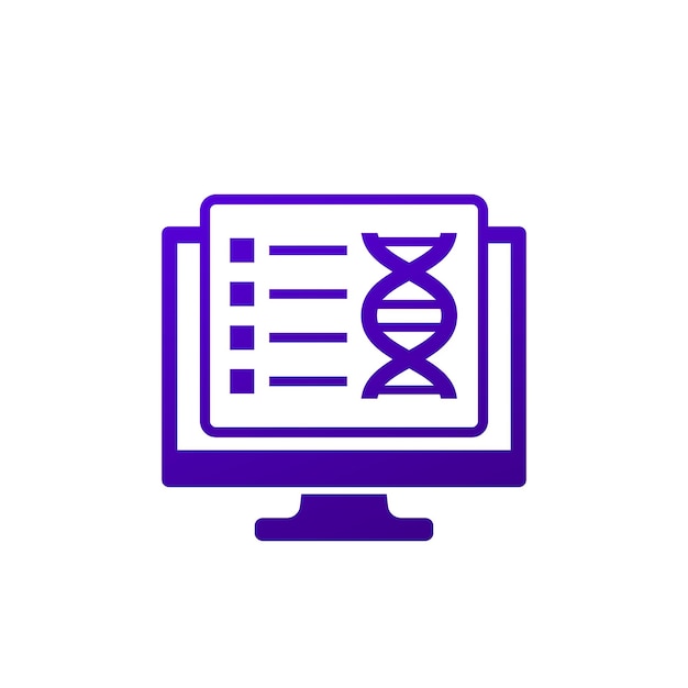 bioinformatics icon analysis of biological data and dna vector